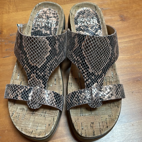 Donald J. Pliner Shoes - Donald J Pliner Met Bronze Python FAINA Platform Cork Sandal, Size 7